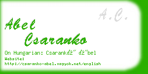 abel csaranko business card